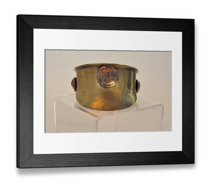 Framed Print : A French 75 mm shell case base Framed Print : A French 75 mm shell case base