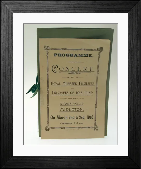 Framed Print : Programme for a Concert in aid of Royal Munster Fusiliers Framed Print : Programme for a Concert in aid of Royal Munster Fusiliers
