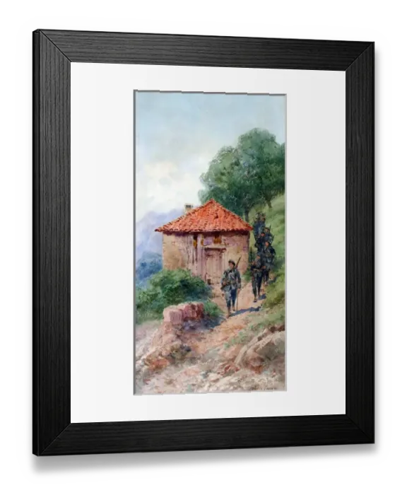 Framed Print : Les Diables Bleus - A patrol of WWI Chasseurs Alpins Framed Print : Les Diables Bleus - A patrol of WWI Chasseurs Alpins