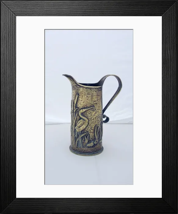 Framed Print : WWI jug fabricated from an 18 pounder shell case Framed Print : WWI jug fabricated from an 18 pounder shell case