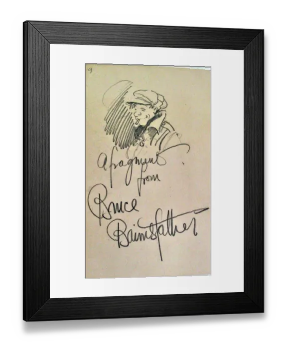Framed Print : Head and shoulders study of Alf smoking - Bairnsfather Framed Print : Head and shoulders study of Alf smoking - Bairnsfather