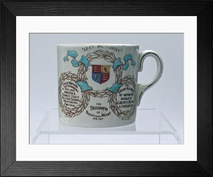 Framed Print : Grimwades Winton earthenware mug Lest We Forget Framed Print : Grimwades Winton earthenware mug Lest We Forget