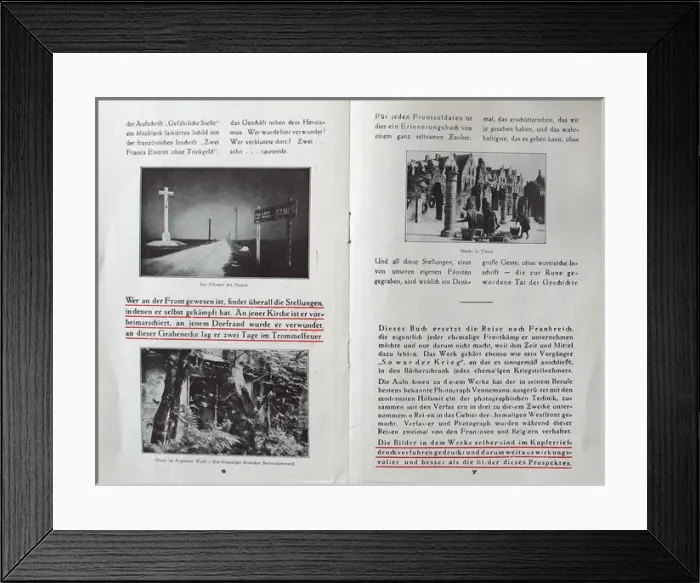 Framed Print : German Booklet - 10 years later on the Western Front Framed Print : German Booklet - 10 years later on the Western Front