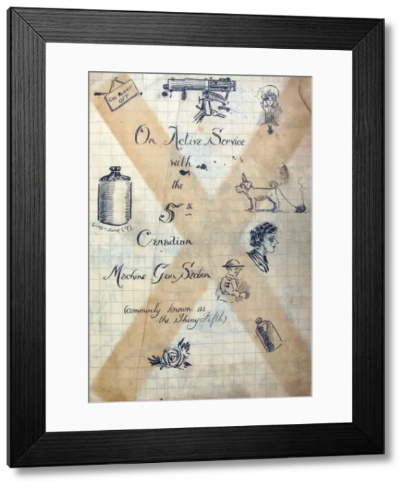 Framed Print : Album of 53 drawings done whilst on sctive service - WWI Framed Print : Album of 53 drawings done whilst on sctive service - WWI