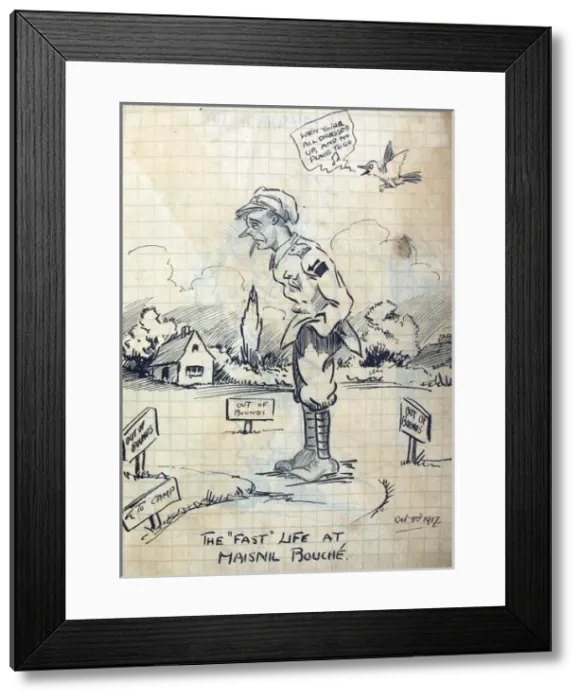 Framed Print : Album of 53 drawings done whilst on sctive service - WWI
