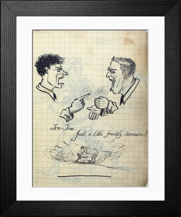 Framed Print : Album of 53 drawings done whilst on sctive service - WWI Framed Print : Album of 53 drawings done whilst on sctive service - WWI