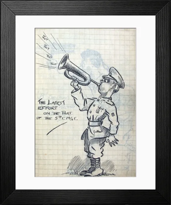 Framed Print : Album of 53 drawings done whilst on sctive service - WWI Framed Print : Album of 53 drawings done whilst on sctive service - WWI