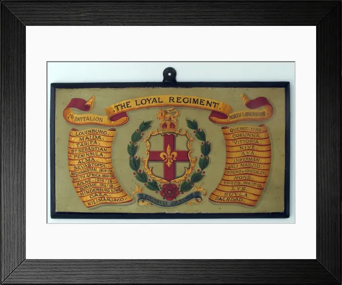 Framed Print : 1st Battalion, The Loyal North Lancashire regimental drum Framed Print : 1st Battalion, The Loyal North Lancashire regimental drum