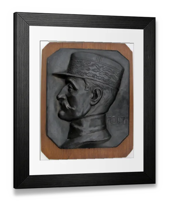 Framed Print : Patinated metal relief of Field Marshal Ferdinand Foche Framed Print : Patinated metal relief of Field Marshal Ferdinand Foche