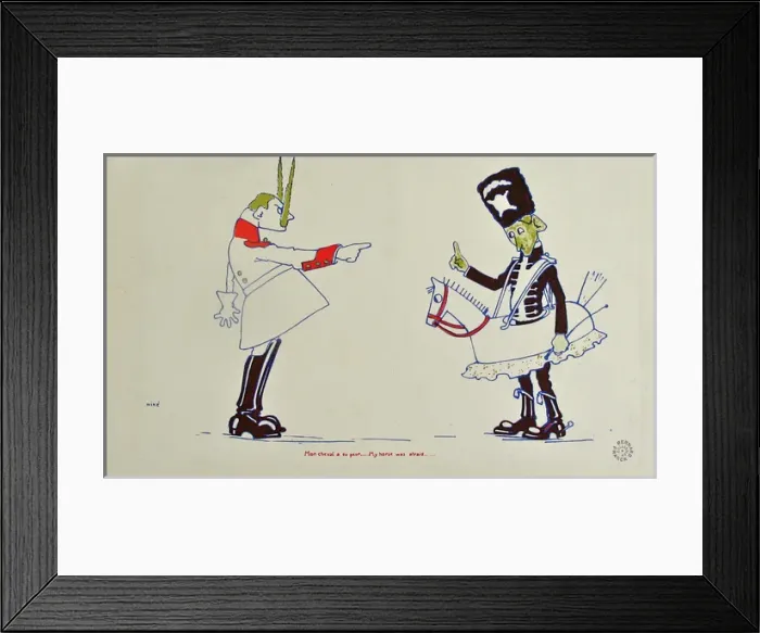 Framed Print : My horse was afraid - The Kaiser pointing at his son Framed Print : My horse was afraid - The Kaiser pointing at his son