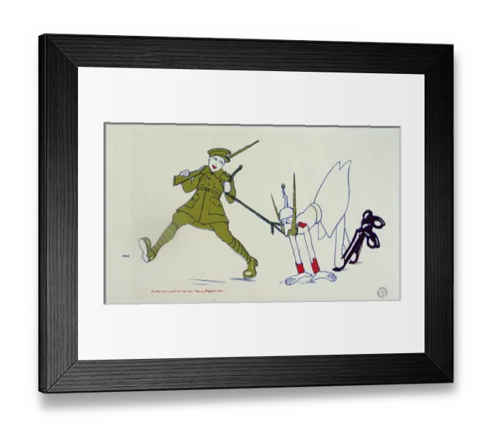 Framed Print : British Tommy pulling Regiments new mascot (the Kaiser) Framed Print : British Tommy pulling Regiments new mascot (the Kaiser)