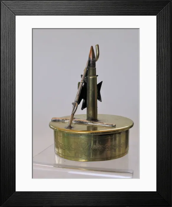 Framed Print : Base of a 1915 German 75mm shell case Framed Print : Base of a 1915 German 75mm shell case