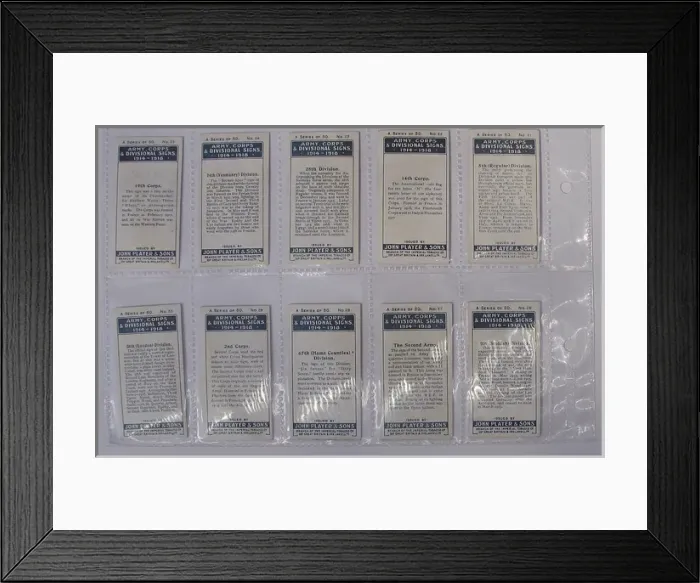Framed Print : Players Cigarette cards - Army Corps and Divisional Signs Framed Print : Players Cigarette cards - Army Corps and Divisional Signs