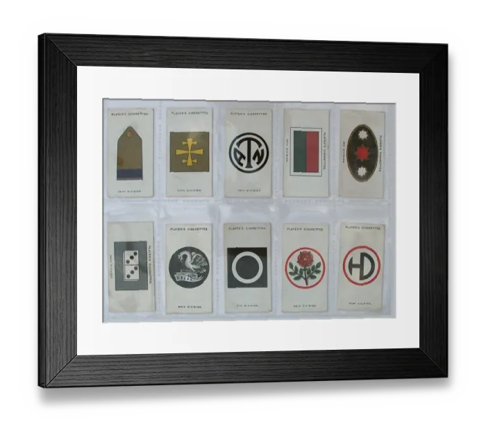 Framed Print : Players Cigarette cards - Army Corps and Divisional Signs Framed Print : Players Cigarette cards - Army Corps and Divisional Signs