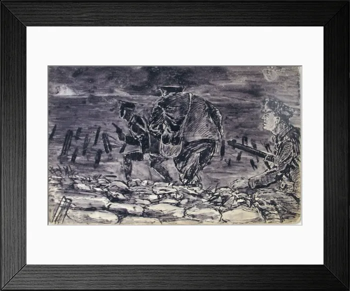 Framed Print : A Night Patrol just leaving their trench Framed Print : A Night Patrol just leaving their trench