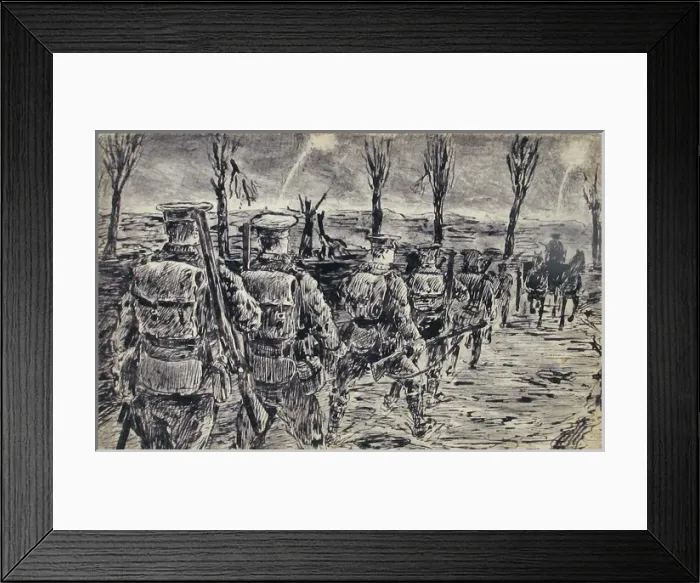 Framed Print : A Relief Party making their way up the trenches Framed Print : A Relief Party making their way up the trenches