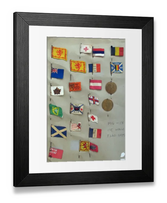 Framed Print : A collection of WWI Charity Day flags Framed Print : A collection of WWI Charity Day flags