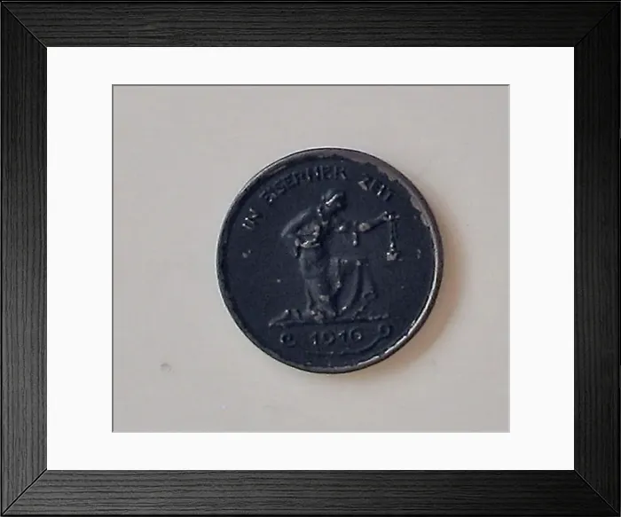 Framed Print : A German iron commemorative medal - 1916 Framed Print : A German iron commemorative medal - 1916