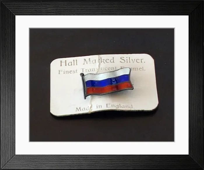 Framed Print : Hallmarked silver brooch - flag of Russia Framed Print : Hallmarked silver brooch - flag of Russia