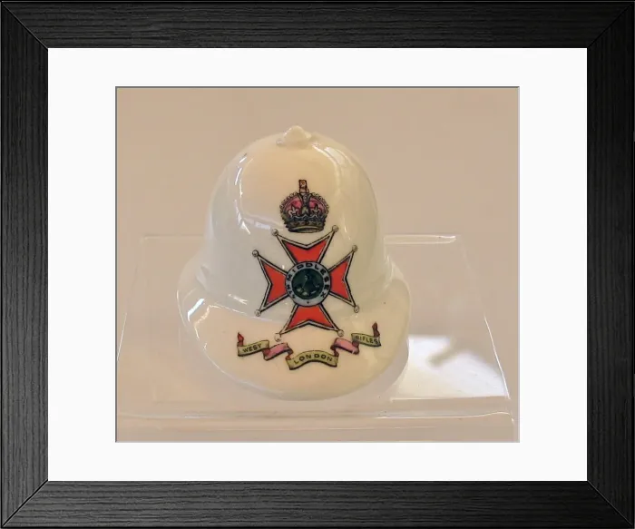 Framed Print : Aynsley China Model of a Pith Helmet - WWI Framed Print : Aynsley China Model of a Pith Helmet - WWI