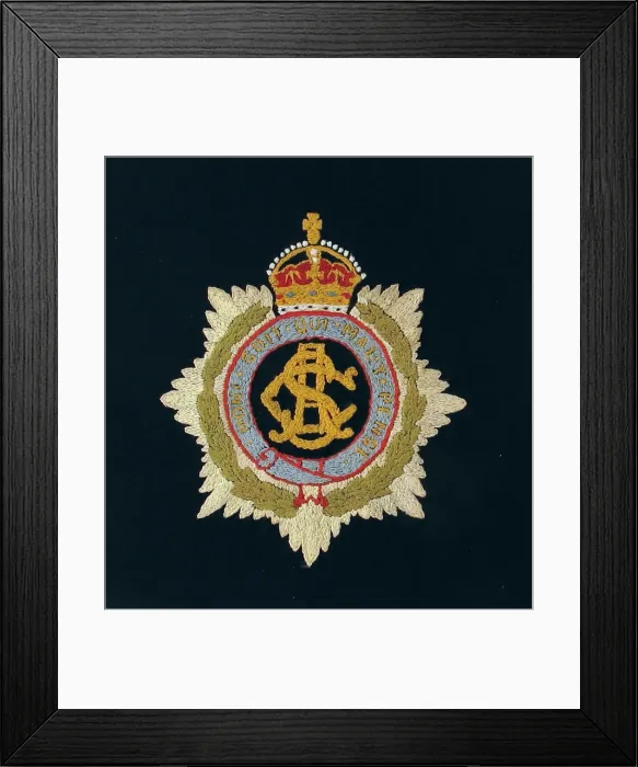 Framed Print : Embroidered badge of the Army Service Corps Framed Print : Embroidered badge of the Army Service Corps