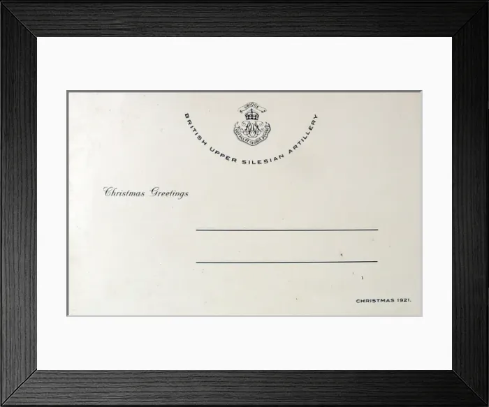 Framed Print : Christmas Card from the British Upper Silesian Artillery Framed Print : Christmas Card from the British Upper Silesian Artillery