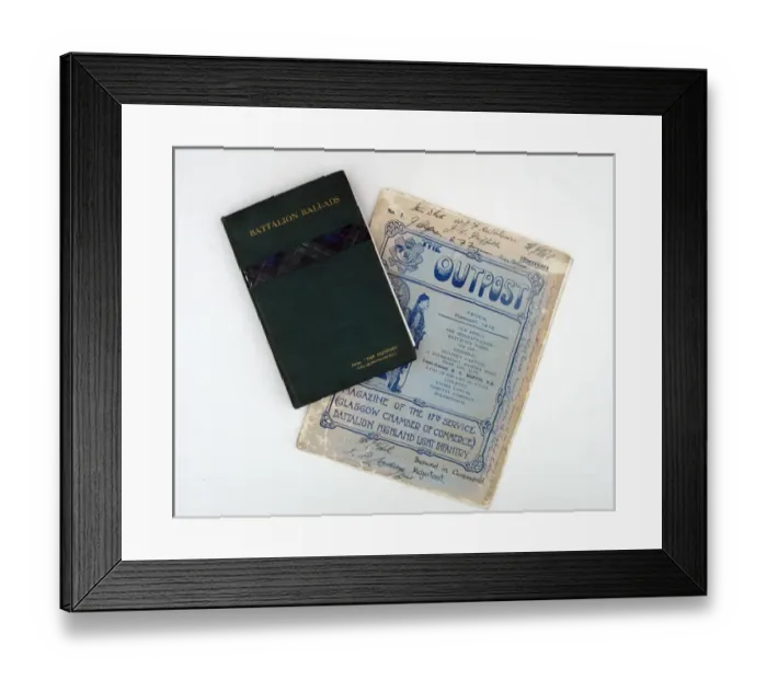 Framed Print : Battalion Ballads from 17th Bat. Highland Light Infantry Framed Print : Battalion Ballads from 17th Bat. Highland Light Infantry