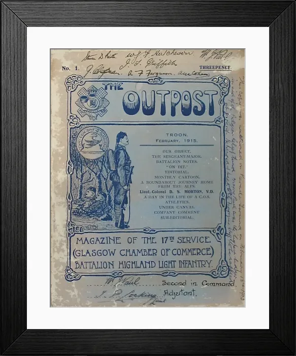 Framed Print : Battalion Ballads from 17th Bat. Highland Light Infantry