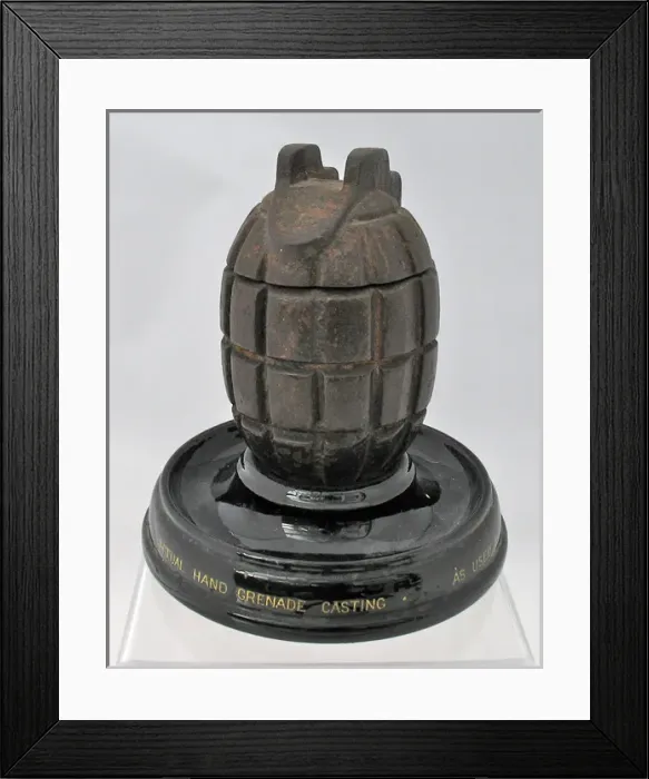 Framed Print : Number 23 Mills hand grenade made as an ink stand Framed Print : Number 23 Mills hand grenade made as an ink stand