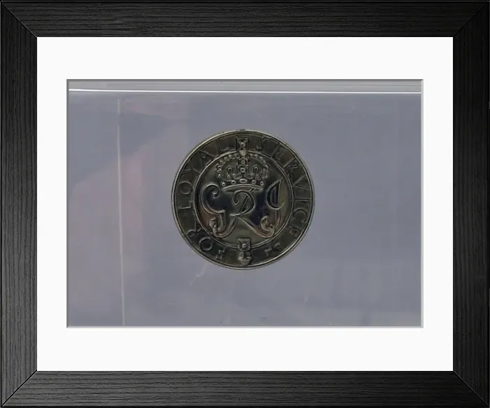 Framed Print : WWI George V badge stamped For Loyal Service Framed Print : WWI George V badge stamped For Loyal Service