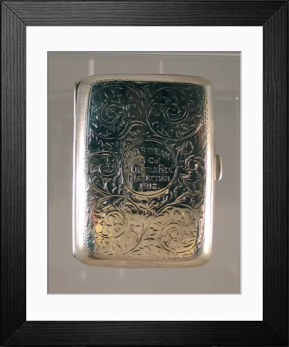 Framed Print : Silver cigarette case - WWI Framed Print : Silver cigarette case - WWI