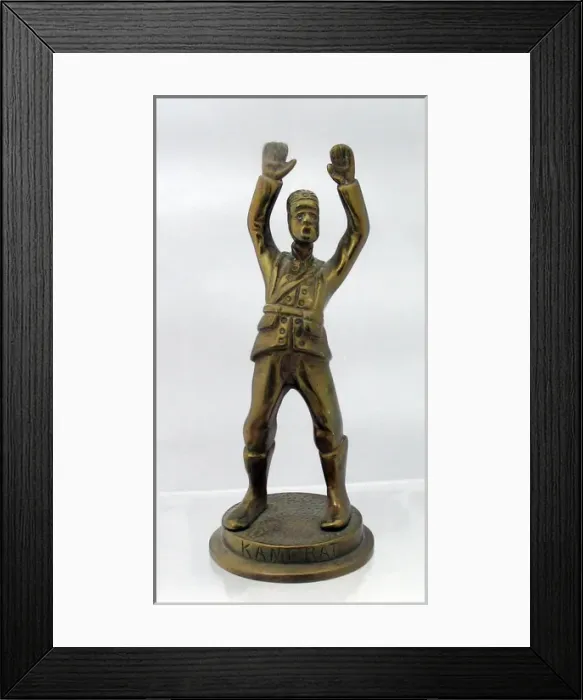 Framed Print : Belgian-made figure of a surrendering German soldier Framed Print : Belgian-made figure of a surrendering German soldier