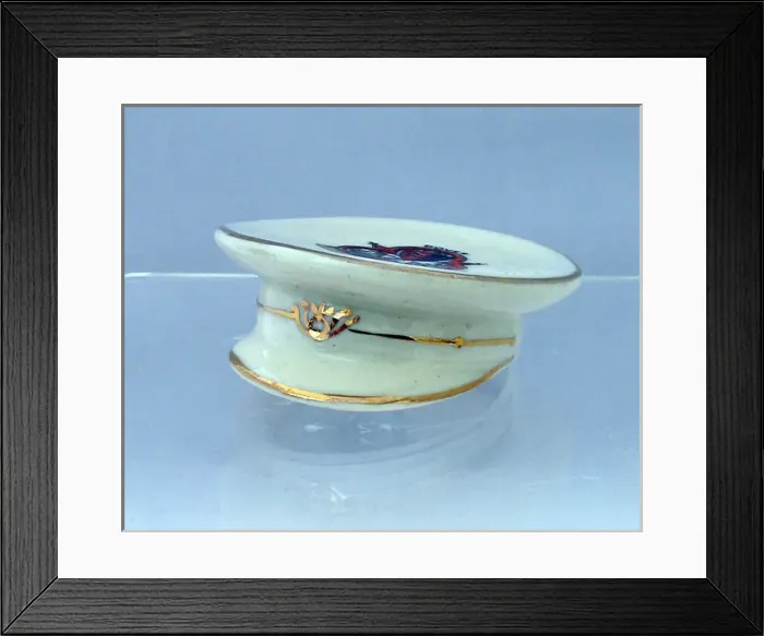 Framed Print : Savoy (Stoke on Trent) china Officers peaked hat Framed Print : Savoy (Stoke on Trent) china Officers peaked hat