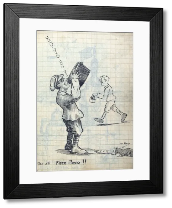 Framed Print : Album of 53 drawings done whilst on sctive service - WWI Framed Print : Album of 53 drawings done whilst on sctive service - WWI