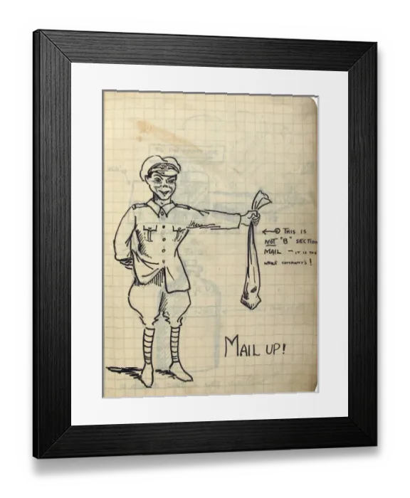 Framed Print : Album of 53 drawings done whilst on sctive service - WWI Framed Print : Album of 53 drawings done whilst on sctive service - WWI