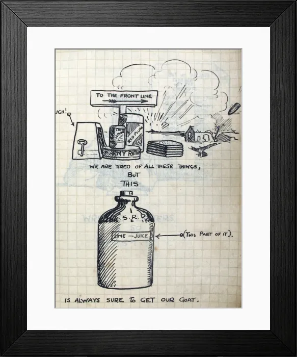 Framed Print : Album of 53 drawings done whilst on sctive service - WWI Framed Print : Album of 53 drawings done whilst on sctive service - WWI