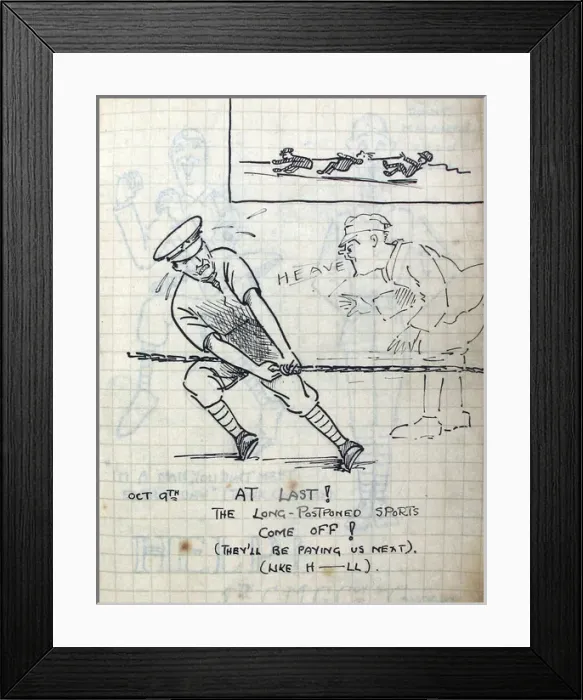 Framed Print : Album of 53 drawings done whilst on sctive service - WWI Framed Print : Album of 53 drawings done whilst on sctive service - WWI