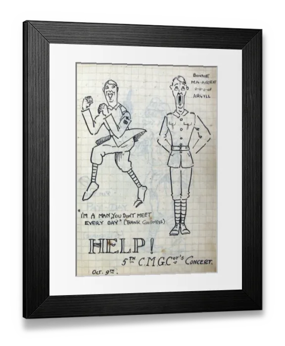Framed Print : Album of 53 drawings done whilst on sctive service - WWI Framed Print : Album of 53 drawings done whilst on sctive service - WWI