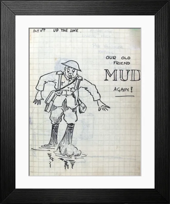Framed Print : Album of 53 drawings done whilst on sctive service - WWI Framed Print : Album of 53 drawings done whilst on sctive service - WWI