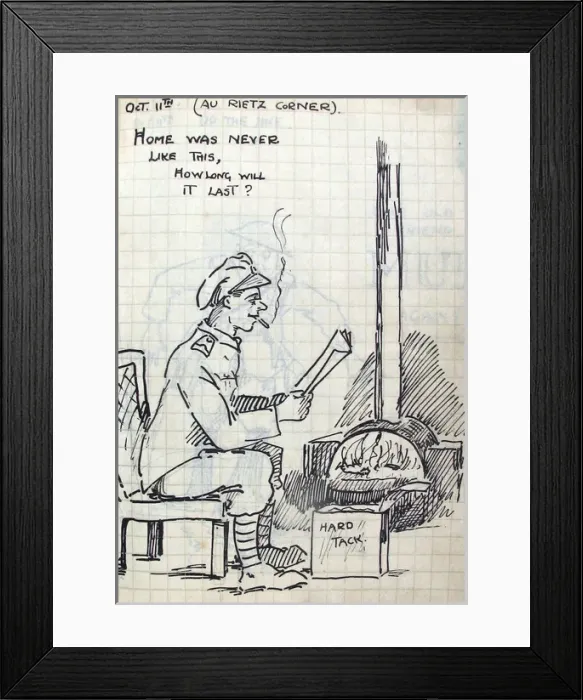 Framed Print : Album of 53 drawings done whilst on sctive service - WWI Framed Print : Album of 53 drawings done whilst on sctive service - WWI