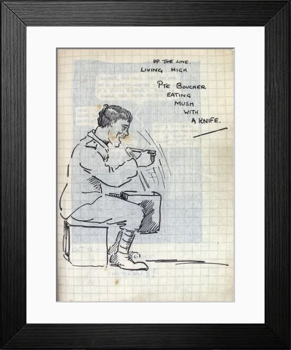 Framed Print : Album of 53 drawings done whilst on sctive service - WWI Framed Print : Album of 53 drawings done whilst on sctive service - WWI