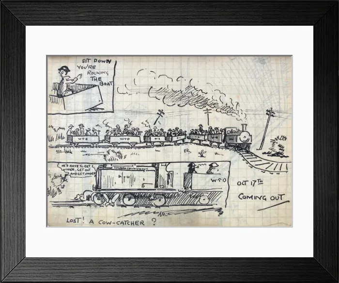 Framed Print : Album of 53 drawings done whilst on sctive service - WWI Framed Print : Album of 53 drawings done whilst on sctive service - WWI