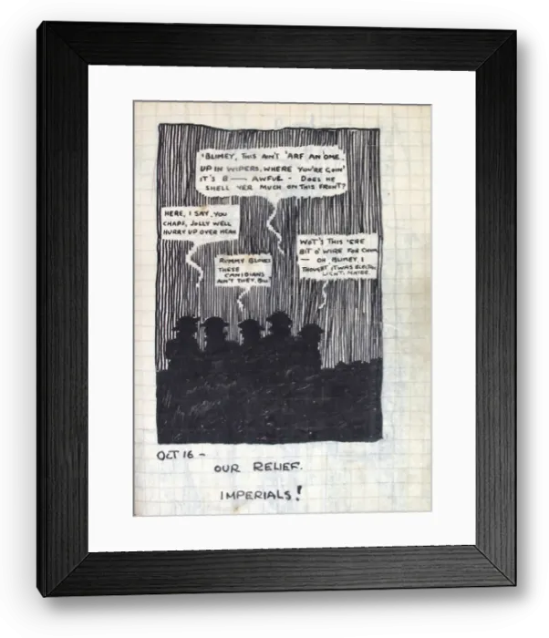 Framed Print : Album of 53 drawings done whilst on sctive service - WWI