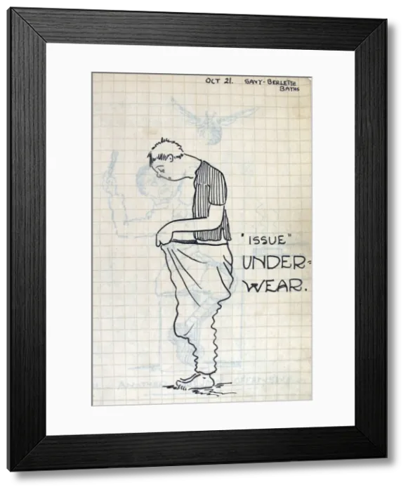 Framed Print : Album of 53 drawings done whilst on sctive service - WWI Framed Print : Album of 53 drawings done whilst on sctive service - WWI