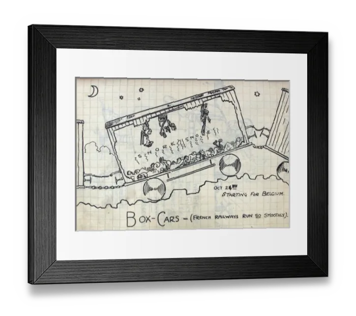 Framed Print : Album of 53 drawings done whilst on sctive service - WWI Framed Print : Album of 53 drawings done whilst on sctive service - WWI