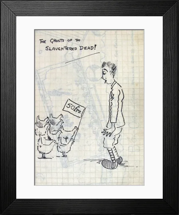 Framed Print : Album of 53 drawings done whilst on sctive service - WWI Framed Print : Album of 53 drawings done whilst on sctive service - WWI