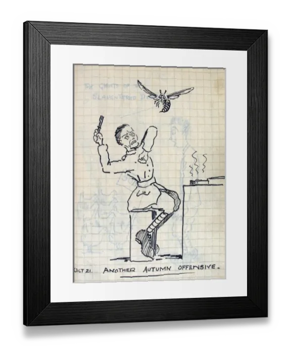 Framed Print : Album of 53 drawings done whilst on sctive service - WWI Framed Print : Album of 53 drawings done whilst on sctive service - WWI