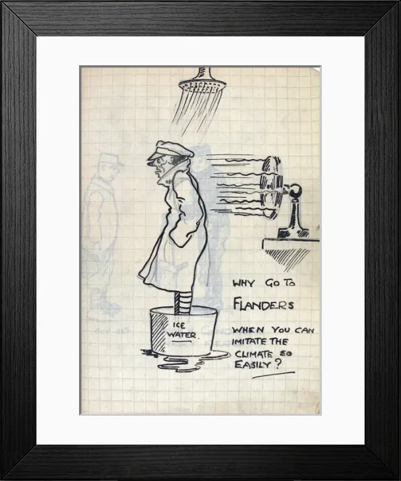 Framed Print : Album of 53 drawings done whilst on sctive service - WWI Framed Print : Album of 53 drawings done whilst on sctive service - WWI