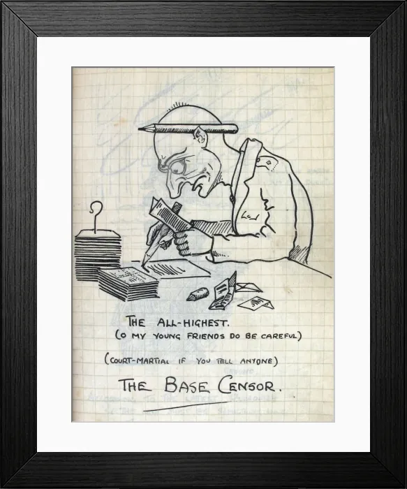 Framed Print : Album of 53 drawings done whilst on sctive service - WWI Framed Print : Album of 53 drawings done whilst on sctive service - WWI