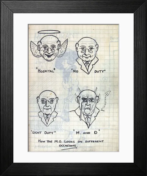 Framed Print : Album of 53 drawings done whilst on sctive service - WWI Framed Print : Album of 53 drawings done whilst on sctive service - WWI
